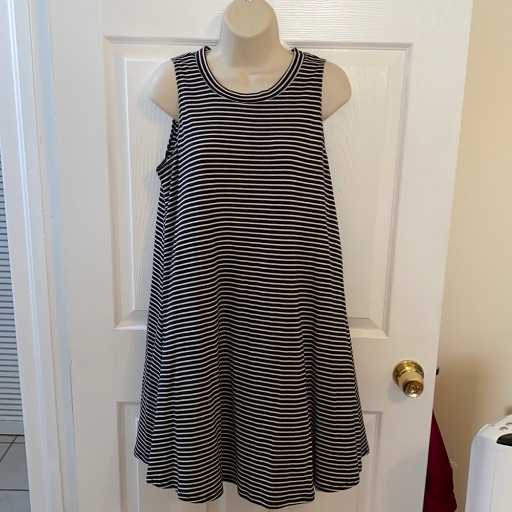 GB black and white striped dress; size L